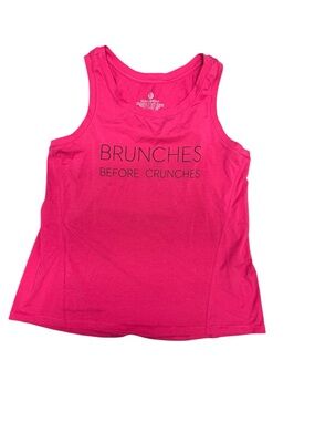 Soma Sport FlyAway TankTop LargePink Graphic “Brunches Before Crunches” Workout